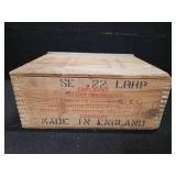 .22 LRHP (Long Rifle Hollow Point) Vintage Wooden Crate for storing Ammunition.