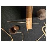 M&M Two RARE Vintage Antique Traditional Handcrafted Bamboo Blowdart Quivers