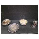 Assortment of apparently plate-silver dishes