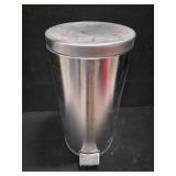 Stainless Steel CANWORKS Trash Can Lip of the basket is 23" high