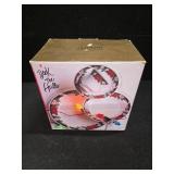 Deck The Halls Dinner Set Poinsettia & Holly w/Box TIENSHAN (Incomplete)