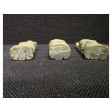 3 Antique Chinese Carvings, likely Soapstone, likely depicting the "Trio of Ancient Chinese Wise Men"