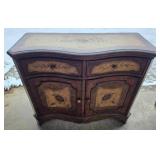 Seven Seas by Hooker Furniture Fruitwood Floral Decorated Chest Storage Cabinet