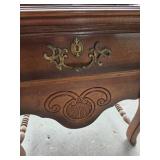 Antique Wooden Vanity with an Oval Mirror