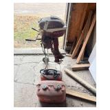 Johnson Outboard motor and gas tanks