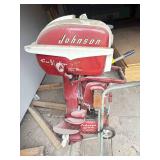 Johnson Outboard motor and gas tanks