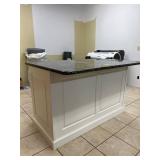Kitchen Island With White Base and Cambria Quartz Countertop