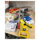 Drywall Tools and Accessories Including Texture Gun and Measuring Tape