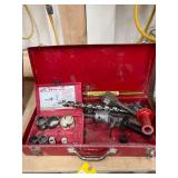 Red Metal Drill Accessory Kit with Assorted Bits and Hole Saws
