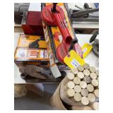 Tools Including Suction Handles, Hand Pads, and Wooden Dowels