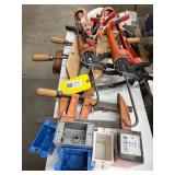 Tools Lot Including Caulking Guns and Clamps