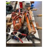 Tools Lot Including Caulking Guns and Clamps