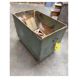Wooden Storage Bin on Casters with Rustic Green Finish