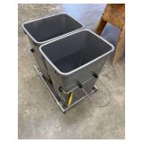Dual Gray Pull-Out Trash Bins with Metal Sliding Frame