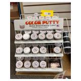 Color Putty Retail Display Rack with Assorted Wood Putty Jars