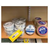 Construction Tape With Tyvek, Barricade Seam Tape, and Clear Polyethylene Tape