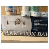 Hampton Bay Vanity Fixture, Organized Living Shelving Components, and Ecosmart Bulbs