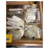 Electronics and Components in Wooden Drawers