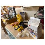 Workshop Lot Including Tools, Fasteners, and Safety Gear