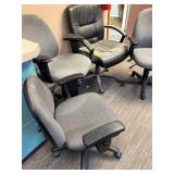 Four Office Chairs With Adjustable Features