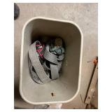 Construction Tools, Hard Hats, Accessories, and Hardware on Shelving Unit