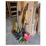 Tools Including Schumacher Starter Charger, Shovels, Rake, and Hand Tools