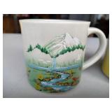 (2) Hand Painted Mid Century Japanese Mugs