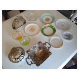 Vintage Plates, Cups, Ash Trays, Etc