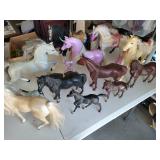 Large Lot of Plastic Toy Horses - Various Sizes