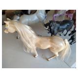 Large Lot of Plastic Toy Horses - Various Sizes