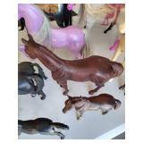 Large Lot of Plastic Toy Horses - Various Sizes