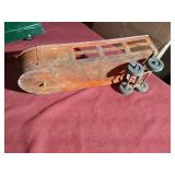 (3) Vintage Metal Toys - Mismatched Truck & (2) Trailers