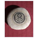 6-1/2" Rock With Interesting Carving - Alien? Indian?