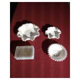 (4) Nice Vintage White Glass Dishes