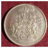 1964 Canadian Silver 50 Cent Piece