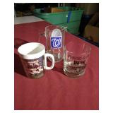 (3) Vintage Sports Themed Cups/Mugs