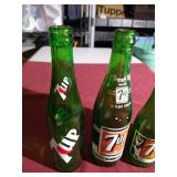 (5) Vintage 7-Up Bottles - All Different