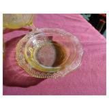 (3) Pretty Yellow Vintage Glass Dishes