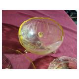 (3) Pretty Yellow Vintage Glass Dishes