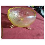 (3) Pretty Yellow Vintage Glass Dishes