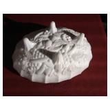 (2) Vintage Milk Glass Pieces - Pitcher & Bowl