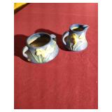 Vintage Roseville Cream & Sugar Set