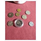 Small Dish With Vintage Coins - Proof Susan B Anthony, Etc