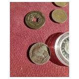 Small Dish With Vintage Coins - Proof Susan B Anthony, Etc