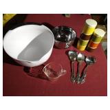 Nice Kitchen Lot - Stainless Bowls, Tupperware Spice Containers, Etc