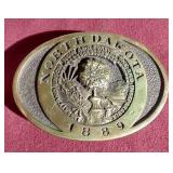 1979 Brass North Dakota Belt Buckle
