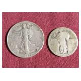 90% Silver Half Dollar & Quarter