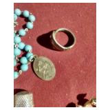 Small Decorative Box With Variety of Jewelry Pieces