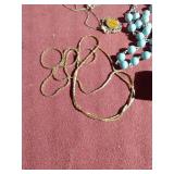 Small Decorative Box With Variety of Jewelry Pieces