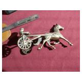 Awesome Vintage Variety Lot - Bronze/Brass Horse & Buggy, Paperweight, Etc